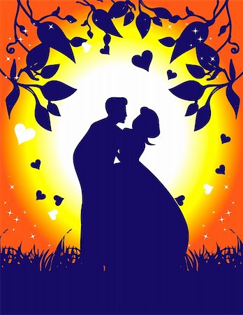 simsearch:400-06415374,k - Couple in love under the moonlight Stock Photo - Budget Royalty-Free & Subscription, Code: 400-04871787