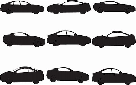 Car silhouette collection - vector Stock Photo - Budget Royalty-Free & Subscription, Code: 400-04871945