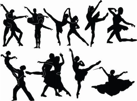 ballet silhouette collection - vector Stock Photo - Budget Royalty-Free & Subscription, Code: 400-04872030