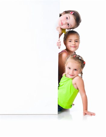 Cute little girls isolated on white background Stock Photo - Budget Royalty-Free & Subscription, Code: 400-04872046