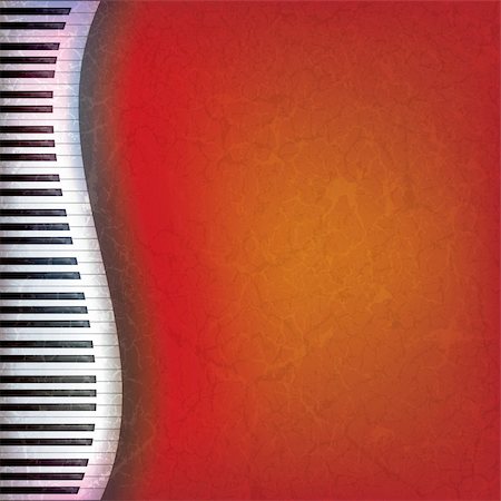 abstract grunge music red background with piano keys Stock Photo - Budget Royalty-Free & Subscription, Code: 400-04872071