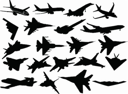 airplane collection - vector Stock Photo - Budget Royalty-Free & Subscription, Code: 400-04872084