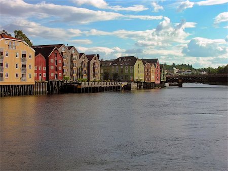 Trondheim old town construction over the river Stock Photo - Budget Royalty-Free & Subscription, Code: 400-04872112