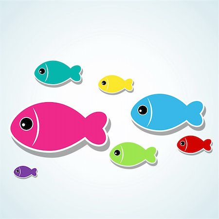 Vector background with small cute fishes Foto de stock - Royalty-Free Super Valor e Assinatura, Número: 400-04872265