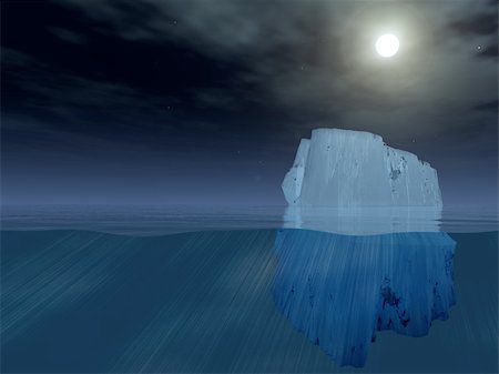 Iceberg at night Stock Photo - Budget Royalty-Free & Subscription, Code: 400-04872428