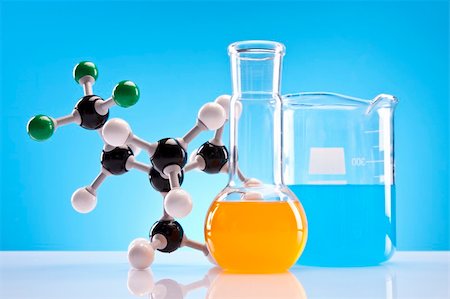 Simple Chemistry Equipment, flasks with fluids and more! Stock Photo - Budget Royalty-Free & Subscription, Code: 400-04872494