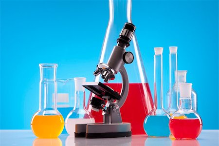 Simple Chemistry Equipment, flasks with fluids and more! Stock Photo - Budget Royalty-Free & Subscription, Code: 400-04872499