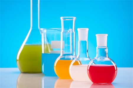 Simple Chemistry Equipment, flasks with fluids and more! Stock Photo - Budget Royalty-Free & Subscription, Code: 400-04872500