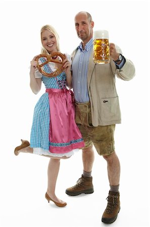 Woman in Dirndl and Man in Leather Trousers Stock Photo - Budget Royalty-Free & Subscription, Code: 400-04872529