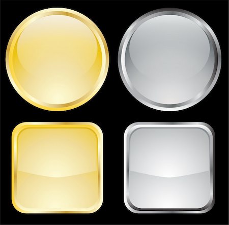 Empty gold and metallic buttons - vector Fotografie stock - Microstock e Abbonamento, Codice: 400-04872606
