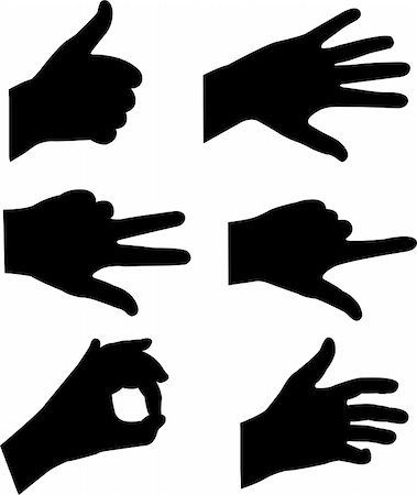 Hands gesture silhouettes - vector Fotografie stock - Microstock e Abbonamento, Codice: 400-04872696
