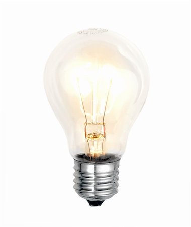 electric bulb lightened isolated on white background Stock Photo - Budget Royalty-Free & Subscription, Code: 400-04873183