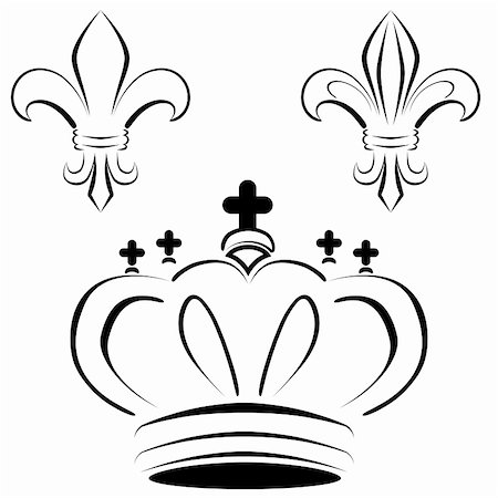 royal king symbol - An image of a royal crown fleur art. Foto de stock - Super Valor sin royalties y Suscripción, Código: 400-04873297