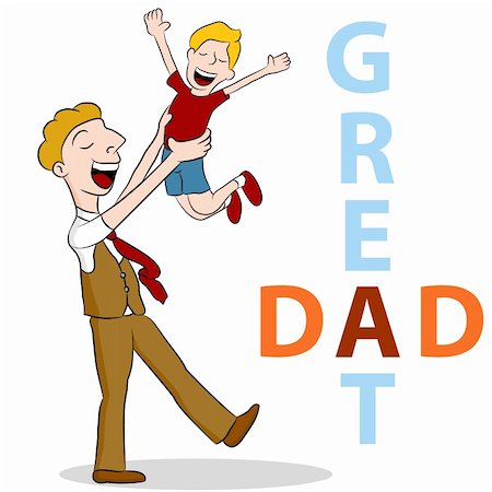 An image of a son lifting his son in the air for being so wonderful. Stock Photo - Budget Royalty-Free & Subscription, Code: 400-04873411