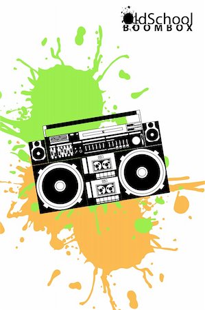 vector image of a classic boombox Stock Photo - Budget Royalty-Free & Subscription, Code: 400-04873508
