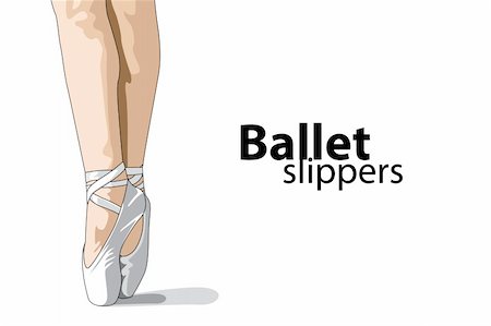 feet ballerina - vector ballet slippers on white background Photographie de stock - Aubaine LD & Abonnement, Code: 400-04873511