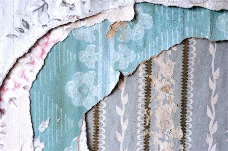 Several layers of old faded torn wallpapers Stock Photo - Budget Royalty-Free & Subscription, Code: 400-04873815