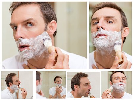 simsearch:6107-06117509,k - Collage of a handsome man shaving Foto de stock - Super Valor sin royalties y Suscripción, Código: 400-04884758