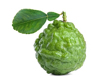 simsearch:400-04395073,k - Fresh kaffir lime with leaf isolated on white background Stock Photo - Budget Royalty-Free & Subscription, Code: 400-04884838