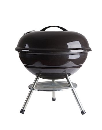 kettle barbecue grill with cover isolated on white Photographie de stock - Aubaine LD & Abonnement, Code: 400-04884841