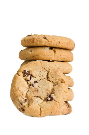 depression and chocolate - Stack of cookies isolated over white Stock Photo - Budget Royalty-Free & Subscription, Code: 400-04884862