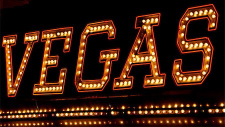 Generic neon sign with word Vegas.  This section of a larger sign is in the public domain and not subject to copyright. Photographie de stock - Aubaine LD & Abonnement, Code: 400-04885048