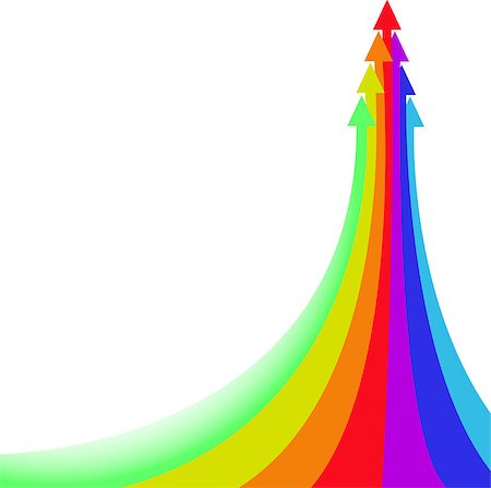 digital colour spectrum - Large rainbow arrow of a few small Stock Photo - Budget Royalty-Free & Subscription, Code: 400-04885297