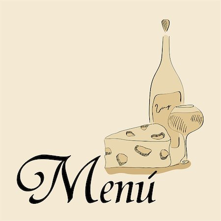 simsearch:400-09222970,k - Vector menu pattern with wine and cheese Stock Photo - Budget Royalty-Free & Subscription, Code: 400-04885556