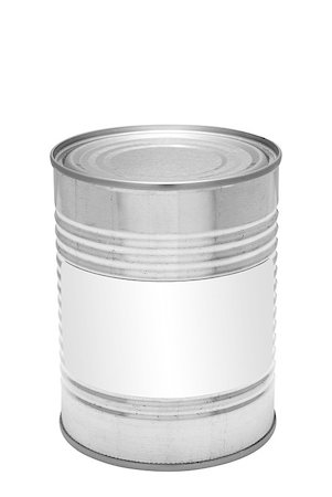 empty food can - Metal tin can with blank white label on front Stock Photo - Budget Royalty-Free & Subscription, Code: 400-04885597