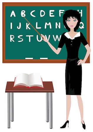 female teacher color sketches - Vector illustration of a teacher Stock Photo - Budget Royalty-Free & Subscription, Code: 400-04885678