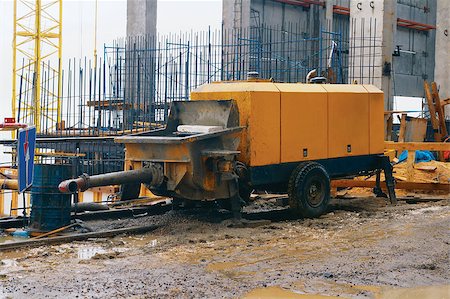 poured concrete construction - Powerful Concrete-pumping stations in the dam Stock Photo - Budget Royalty-Free & Subscription, Code: 400-04885672