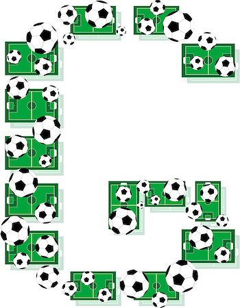 G, Alphabet Football letters made of soccer balls and fields. Vector Stock Photo - Budget Royalty-Free & Subscription, Code: 400-04885699
