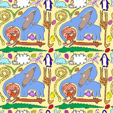 parrot snake - seamless animal pattern. Vector illustration Stock Photo - Budget Royalty-Free & Subscription, Code: 400-04885904