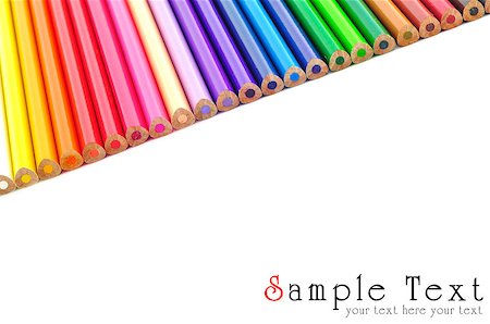 simsearch:400-04870195,k - Color pencils background isolated in white Foto de stock - Super Valor sin royalties y Suscripción, Código: 400-04885949