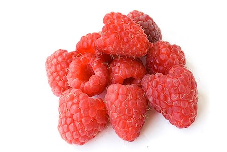 simsearch:400-07667203,k - ripe red raspberries isolated on white background Stock Photo - Budget Royalty-Free & Subscription, Code: 400-04885981