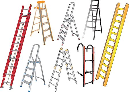 ladders collection - vector Stock Photo - Budget Royalty-Free & Subscription, Code: 400-04885993