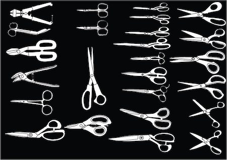 scissors collection - vector Stock Photo - Budget Royalty-Free & Subscription, Code: 400-04886034