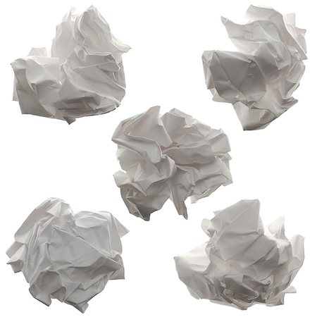 simsearch:400-04909063,k - Crumpled paper isolated on white background. Foto de stock - Super Valor sin royalties y Suscripción, Código: 400-04886107