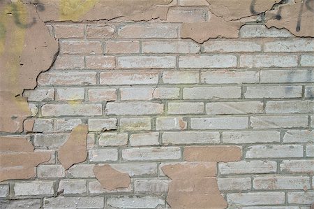 Old and damaged brick wall Photographie de stock - Aubaine LD & Abonnement, Code: 400-04886179