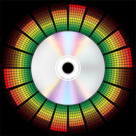 digital colour spectrum - Music Background - CD Disc And Graphic Equalizer Stock Photo - Budget Royalty-Free & Subscription, Code: 400-04886214