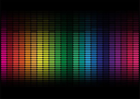 recording studio speaker - Abstract Background - Multicolor Equalizer on Black Background Stock Photo - Budget Royalty-Free & Subscription, Code: 400-04886245