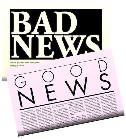 Fictitious Newspapers with Lorem Ipsum Copy - Bad News / Good News Foto de stock - Super Valor sin royalties y Suscripción, Código: 400-04886265