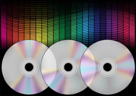 simsearch:400-04880199,k - Abstract Background - Compact Discs and Multicolor Equalizer on Black Background Foto de stock - Royalty-Free Super Valor e Assinatura, Número: 400-04886262