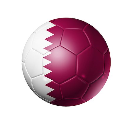 simsearch:400-05747264,k - 3D soccer ball with Qatar team flag. isolated on white with clipping path Stock Photo - Budget Royalty-Free & Subscription, Code: 400-04886299