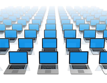 simsearch:400-04854535,k - 3D laptop computers isolated on white Stock Photo - Budget Royalty-Free & Subscription, Code: 400-04886302