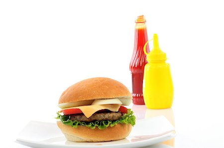 Close up of big tasty burger Stock Photo - Budget Royalty-Free & Subscription, Code: 400-04886344