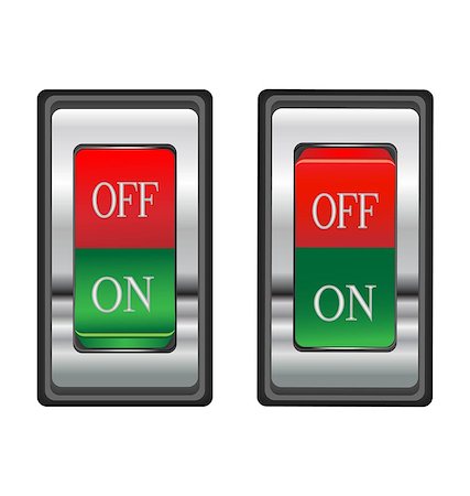 symbol present - On-off red-green switch button on white  background Stock Photo - Budget Royalty-Free & Subscription, Code: 400-04886536