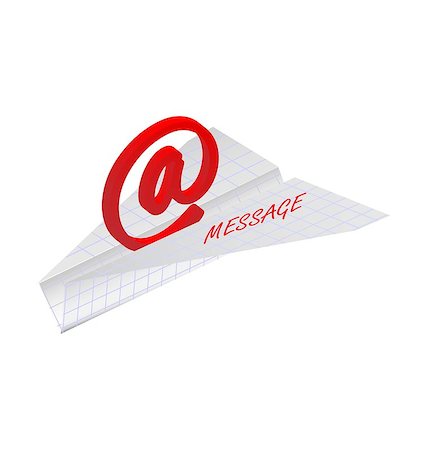 simsearch:400-05905833,k - paper plane with e-mail symbol isolated on white Foto de stock - Super Valor sin royalties y Suscripción, Código: 400-04886541