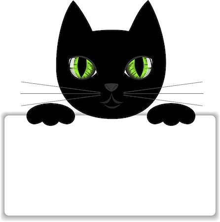 simsearch:400-04399380,k - black cat keeps paws white card Fotografie stock - Microstock e Abbonamento, Codice: 400-04887216