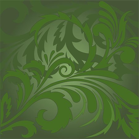 simsearch:400-04350968,k - abstract green background with floral ornaments Photographie de stock - Aubaine LD & Abonnement, Code: 400-04887225